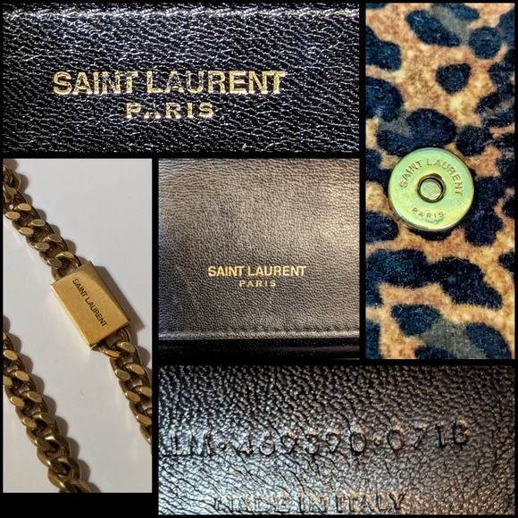 ✨️💎authentic YSL Yves Saint Laurent leopard velvet monogram kate chain - Picture 16 of 16